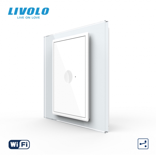 Công tắc cảm ứng nút lõm mặt kính đơn Wifi 2 chiều Livolo B6