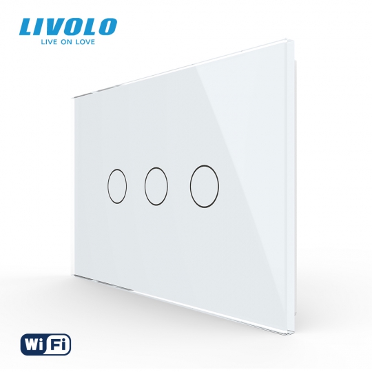 Công tắc cảm ứng mặt kính ba nút Wifi Livolo 1 chiều